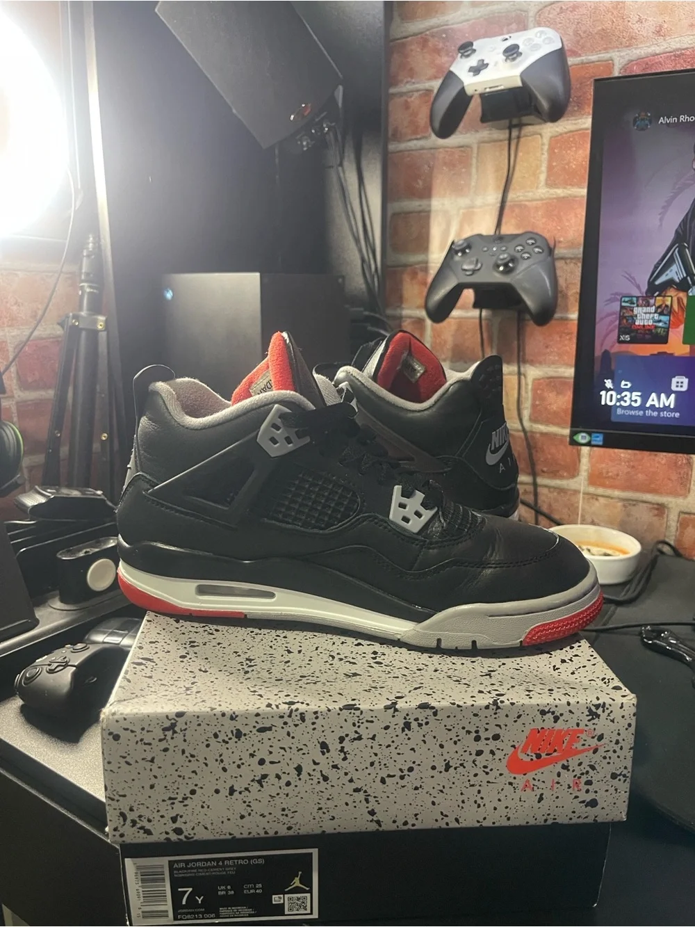 Jordan Air Jordan 4 Retro (GS) Black/Red/Cement Grey Box